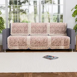 Kuber Industries Cream-Coloured & Maroon 6 Pieces Printed Cotton 3 Seater Sofa Covers-image-71