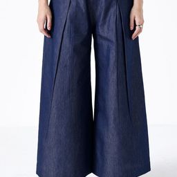 Muvazo Elev Women Relaxed Baggy Cotton Wide Leg Trousers-image-88