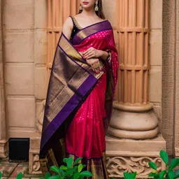 AMRUTKALA SAREES Woven Design Zari Banarasi Saree-image-87