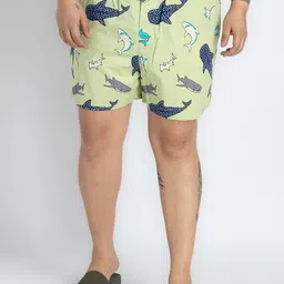 UNSIZED Printed Pure Cotton Boxer USBX-224-BX007-Green-28