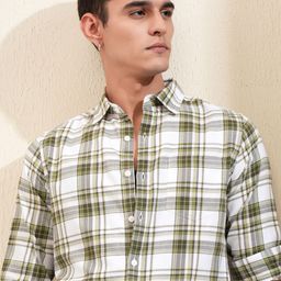KETCH Men Tartan Checks Opaque Checked Casual Shirt-image-17