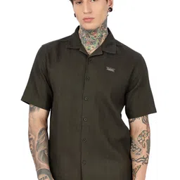 Eszett Cuban Collar Cotton Shirt-image-32