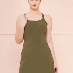 Brauch Square Neck Lightly Padded Swimming Dress-image-76