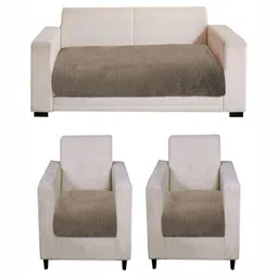 LUXEHOME INTERNATIONAL Taupe 3 Pieces 5 Seater Sofa Covers-image-43