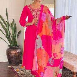 Siya Fashion Women Embroidered Regular Kurta with Trousers & With Dupatta-image-49