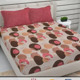 Myntra Elegant Homes Pink & Maroon Geometric Printed 300TC King Bedsheet Set 2.7 m x 2.7 m-15