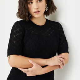 max Self Design Round Neck Top-image-31