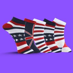 MJE Men Pack Of 5 Striped Ankle Length Socks-picture-23