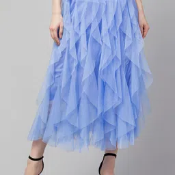 Fruba Frilled Midi Length Flared Skirt-picture-46