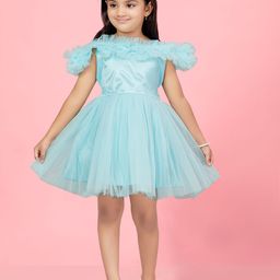 BAESD Flutter Sleeve Net Fit & Flare Dress-picture-16