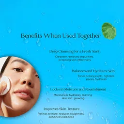 Minskinn Skincare Set Of 3 Gentle Face Wash- 100 ml- Dewy Toner- 100 ml & Moisturizer-50ml image 2