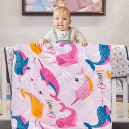 Aura Pink & White Cartoon Characters Microfiber Mild Winter 150 GSM Single Bed Comforter-image-55