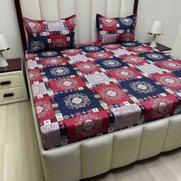 Pure Decor Amulya Maroon Floral Printed Microfiber 230 TC Queen Bedsheet Set 2.28 x 2.54 m-image-82