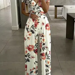 Outzidr Women Printed Sweetheart Neck Basic Jumpsuit-picture-8