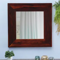 woodenmood Brown Sheesham Wood Arthur Wall Mirror-picture-4