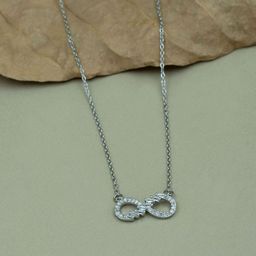 ARTKLIM Stainless Steel Silver-Plated Infinity Pendant With Chain-image-61