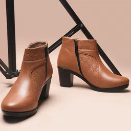 Try Me Women Knee Length Regular Block Heels Boots-picture-34