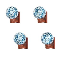 1ST TIME Blue & White Solid Glass Traditional Cylinder Wall Lamps Wall Lamps-picture-8