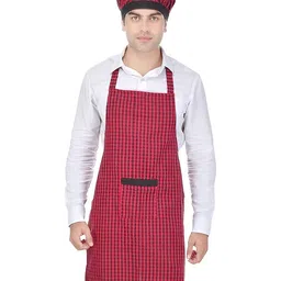 SWITCHON 2Pcs Red & Black Checked Cotton Aprons image 2