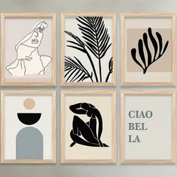 WALLLANE Brown 6 and more Piece Wood Abstract Wall Paintings-image-35