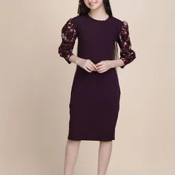 STARWORD Kids Girls Round Neck Sheath Dress-image-63