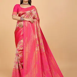 Indian Fashionista Ethnic Motifs Zari Organza Banarasi Saree-picture-41