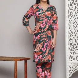 JULEE Girls Floral Printed Regular Kurta with Trousers-picture-41