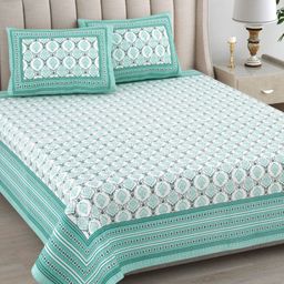 Urban Jaipur Elegance White Floral Cotton 186 TC Queen Bedsheet Set-2.74mx2.28m-image-89