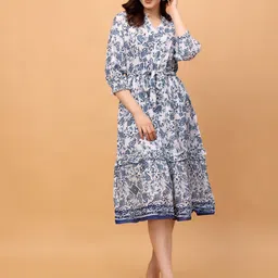 RANGRIWAZ Floral Printed Fit & Flare Midi Dress-image-62
