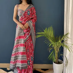 HERE&NOW Kalamkari Printed Pure Cotton Bagru Saree-picture-48
