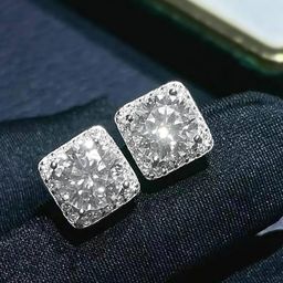 Peora Silver-Plated Cubic Zirconia Studded Square Shaped Studs With Red Rose-image-26