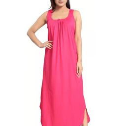 SAJATA Women Pure Cotton Maxi Nightdress-image-49