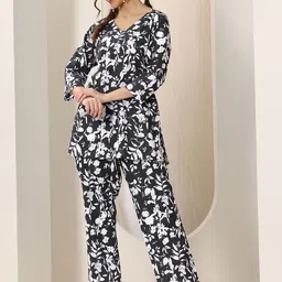 Libas Floral Printed V-Neck Schiffli Embroidered Tunic & Trouser-image-85