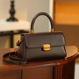 Diva Dale Women Solid Structured Buckle Detail Satchel Bag-picture-21