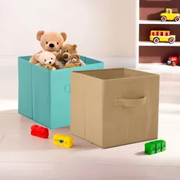 Aura Green Set of 2 Regular Square Foldable & Multipurpose Wardrobe Storage Box Organizer-47