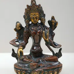 Exotic India Brown & Gold-Toned Buddhist Deity Idol Showpiece-image-52