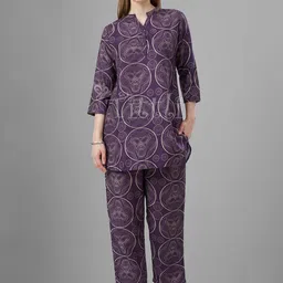 TITTLI Printed Mandarin Collar Neck Tunic With Trousers Co-Ords-picture-11