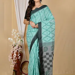 DipDiya Geometric Printed Pure Cotton Taant Saree-picture-8