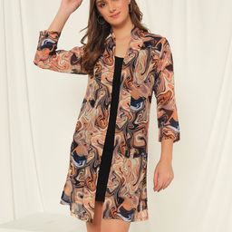 BAESD Women Printed Longline Shrug-30