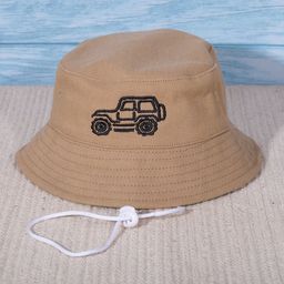 DukieKooky Kids Car Embroidered Cotton Bucket Hat-image-18