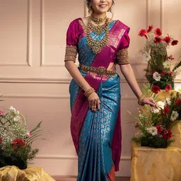 Anouk Woven Design Zari Kanjeevaram Saree-28