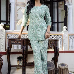 Anouk Rustic Women Ethnic Motifs Printed Cotton Kurta with Trousers-48