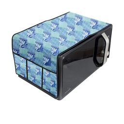 The Furnishing Tree Waterproof & Dustproof PVC Microwave Oven Top Cover with 6 Utility Pockets Surf-image-99