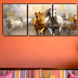 Myntra Elegant Homes White & Grey 3 Pieces Birds and Animals Horse Wall Art-image-83