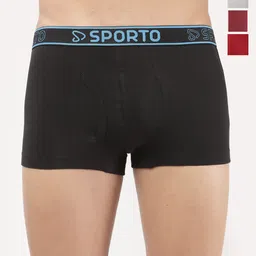 Sporto by Macho Pack Of 4 Combed Cotton Short Trunks Sprto_M1022-B1-G1-M1-R1-S-picture-6