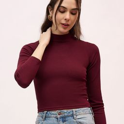 Mayra Women High Neck Fitted Top-image-88