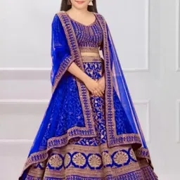 F Plus Fashion Girls Embellished Lehenga & Blouse With Dupatta-18