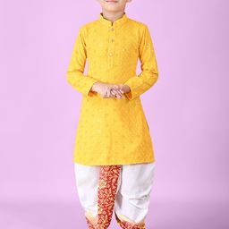 BAESD Boys Embroidered Regular Sequinned Kurta with Dhoti Pant-image-15