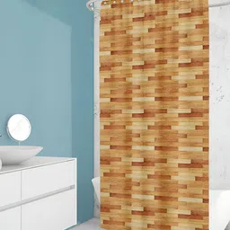 ArtzFolio Brown & Beige Printed Waterproof Shower Curtain-image-98
