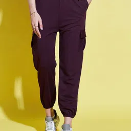 DIMPY GARMENTS Women Relaxed High-Rise Joggers Trousers-image-16